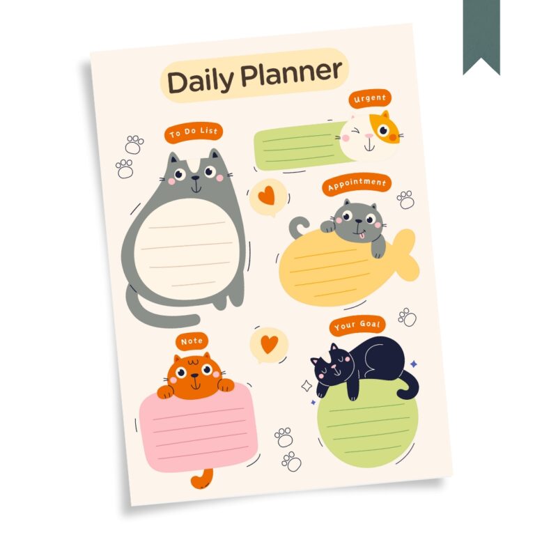 Cute Cats Daily Planner – Colorful & Fun Edition