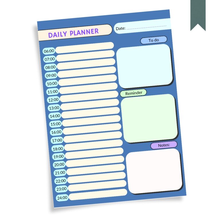 Blue & Beige Minimalist Daily Planner